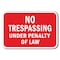Signmission Safety Sign, 12 in Height, Aluminum, No Tres - No Tres Under A-1218 No Tres - No Tres Under - alternate 1